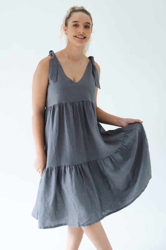 Sweetpea Grey Linen Dress