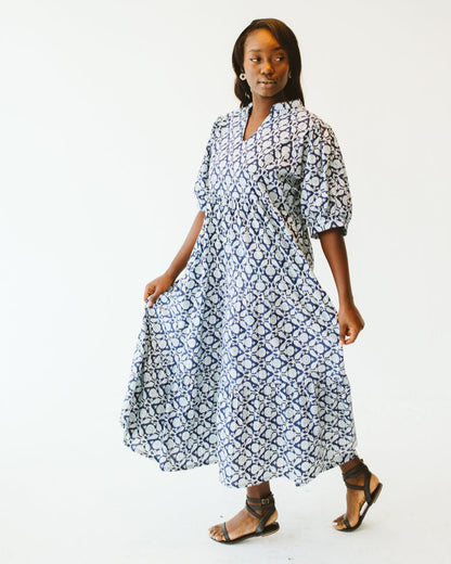 Pia Blue India Print Dress