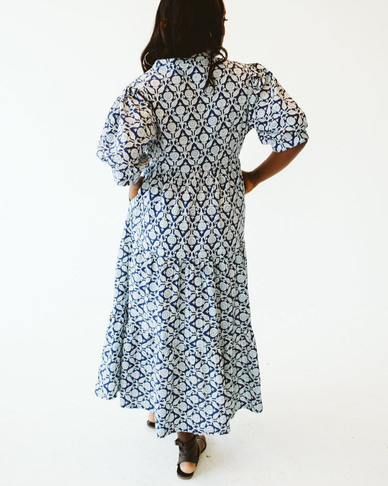 Pia Blue India Print Dress