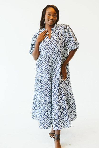 Pia Blue India Print Dress