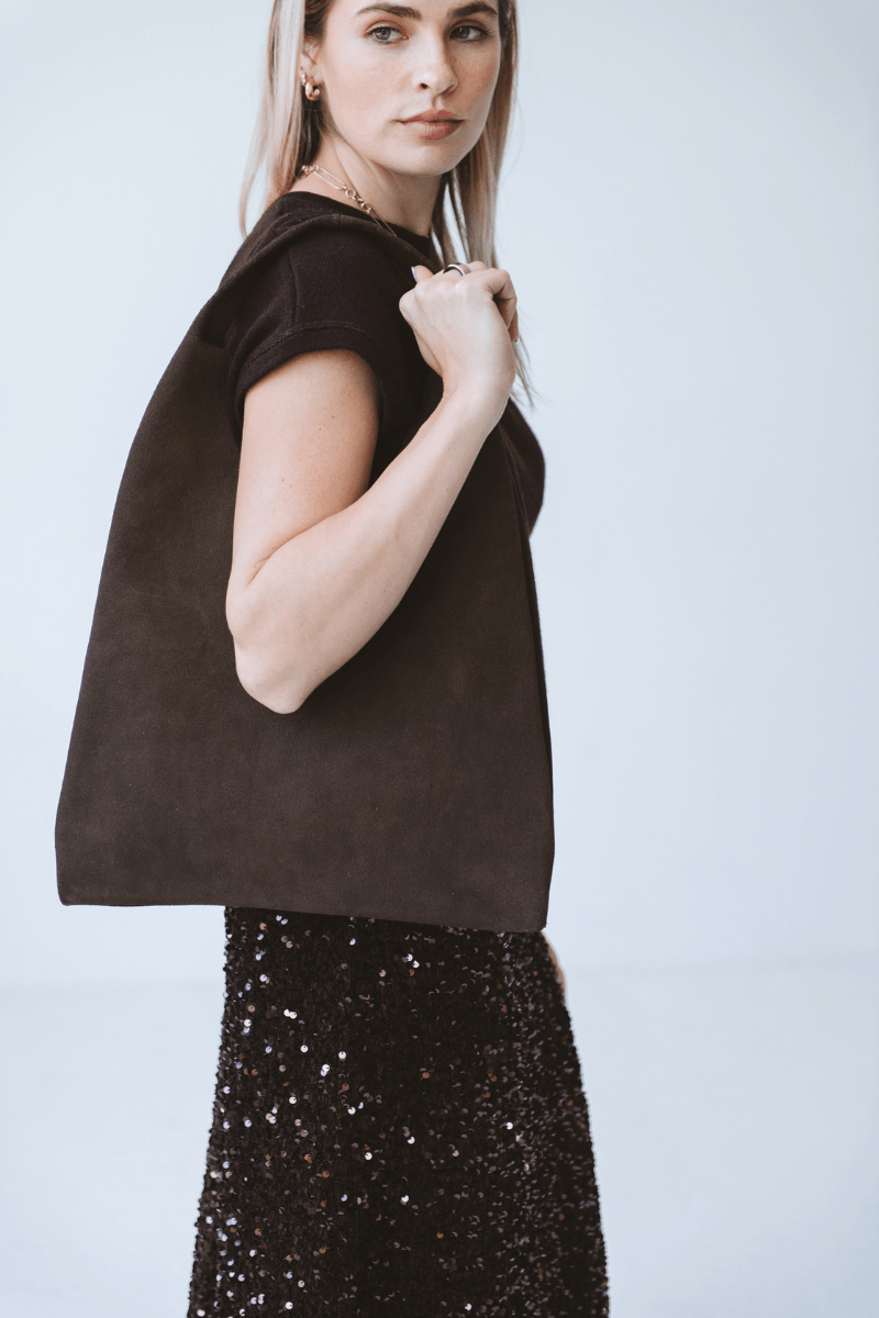 Casey Suede Bag Chocolate