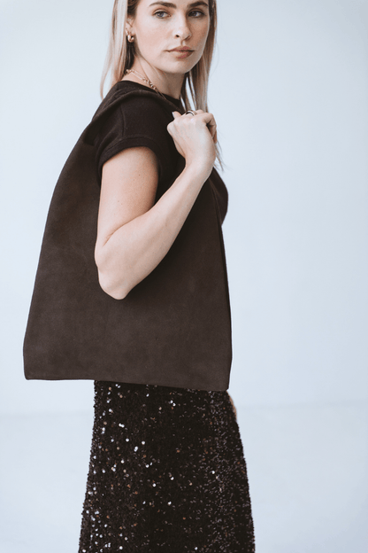 Casey Suede Bag Chocolate