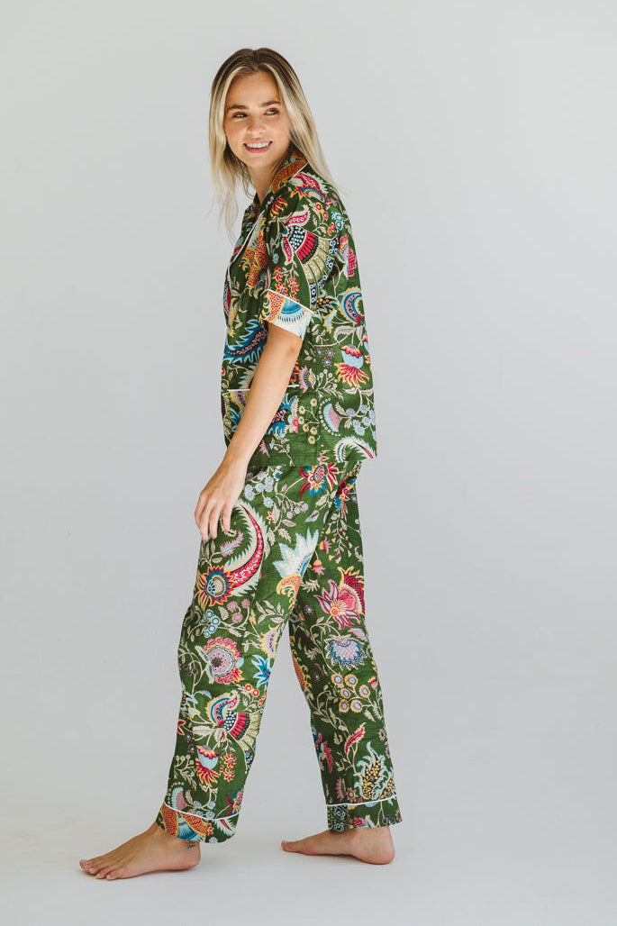PJ Summer Long Olive Floral