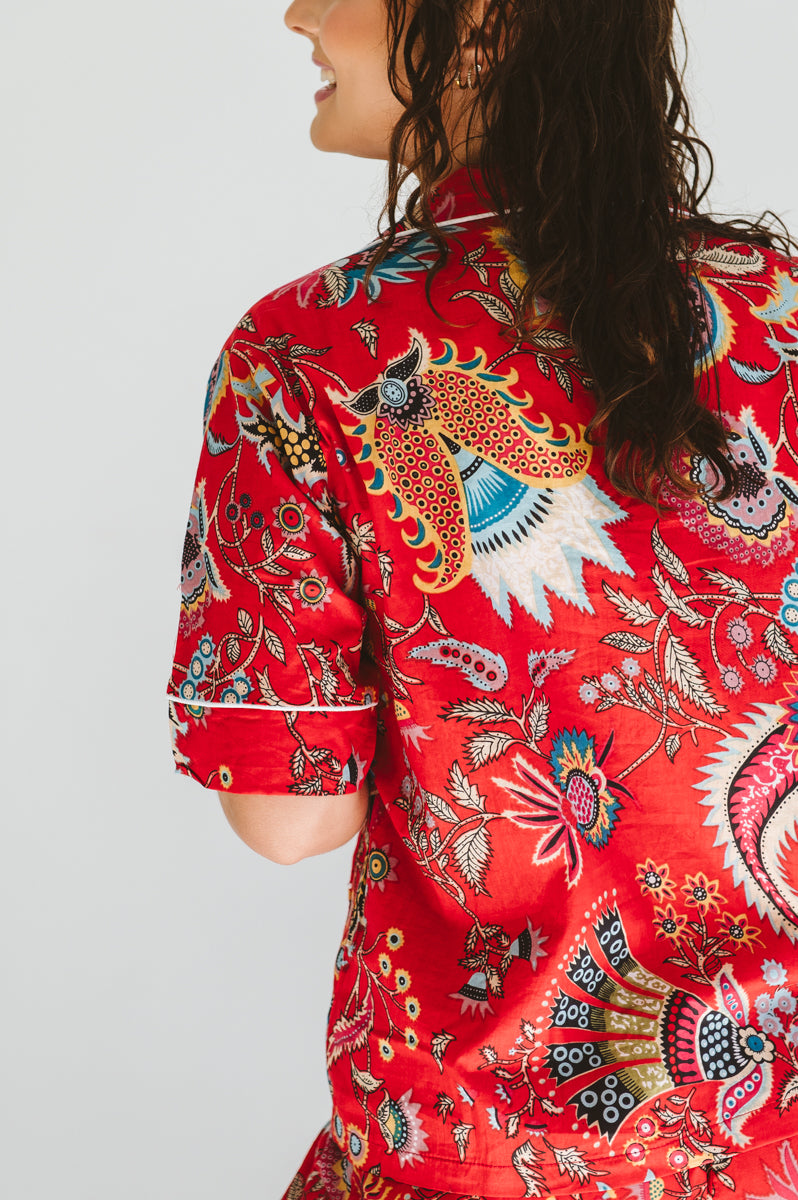 PJ Summer Long Red Floral