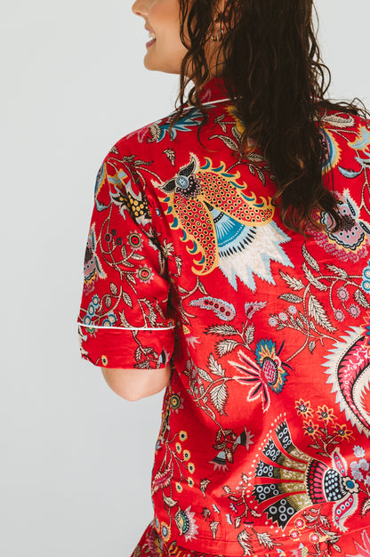 PJ Summer Long Red Floral