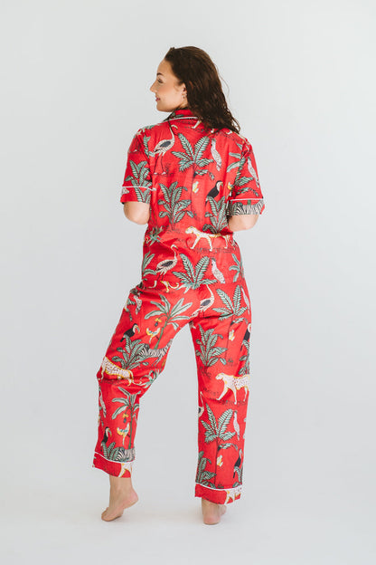 PJ Summer Long Red Leopard