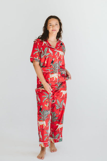 PJ Summer Long Red Leopard