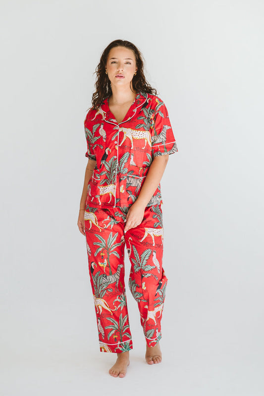 PJ Summer Long Red Leopard