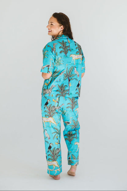 PJ Summer Long Turquoise Leopard