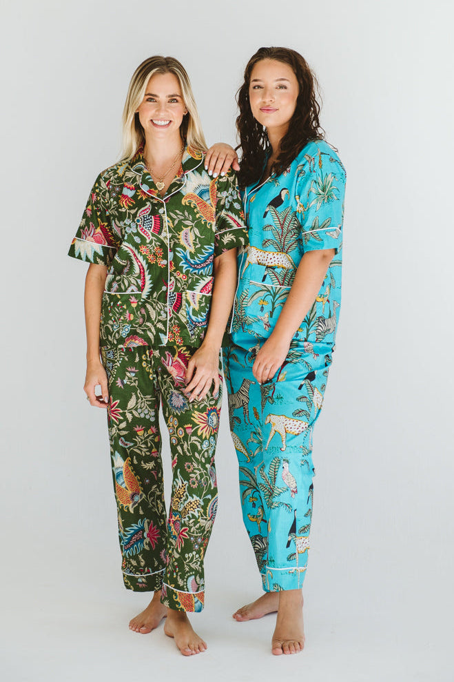 PJ Summer Long Turquoise Leopard