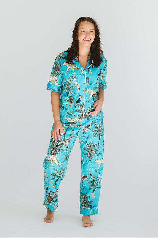 PJ Summer Long Turquoise Leopard