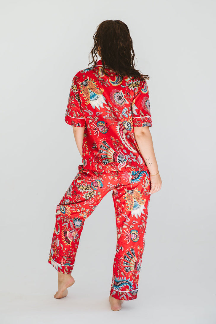 PJ Summer Long Red Floral