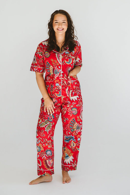 PJ Summer Long Red Floral