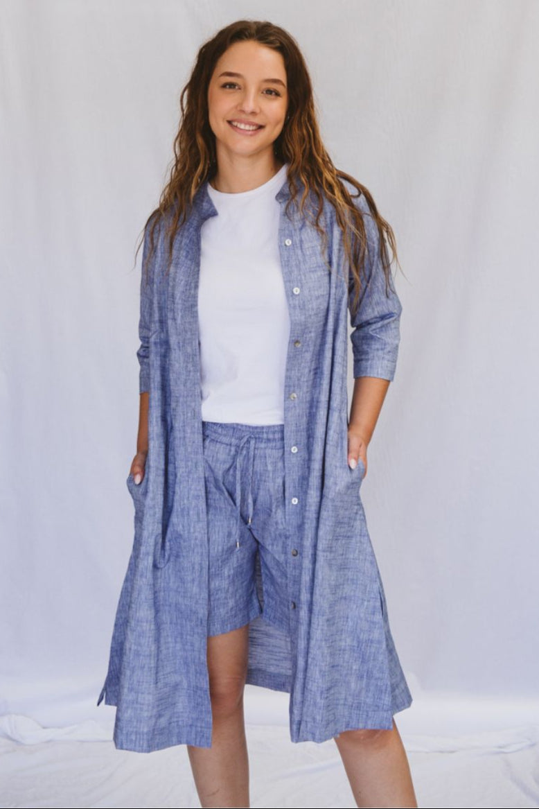 Maggie Blue Shirt Dress