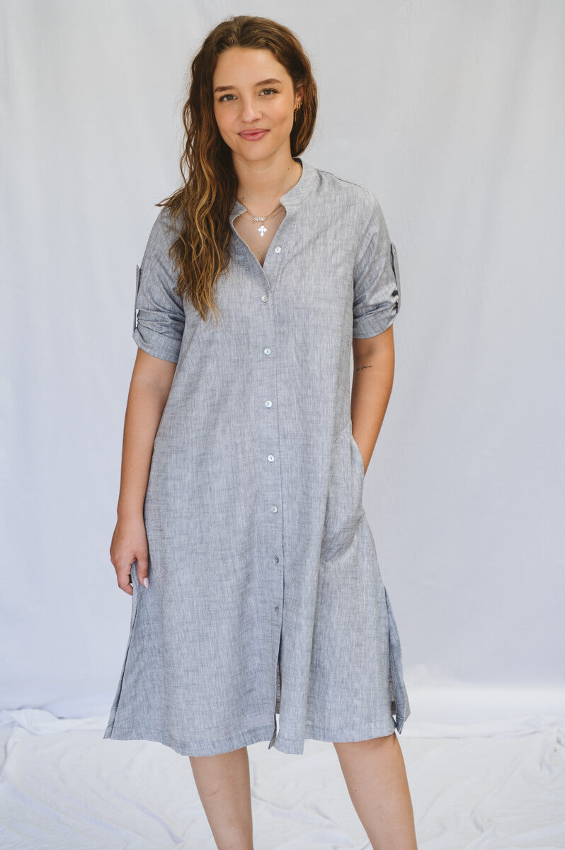 Maggie Grey Shirt Dress