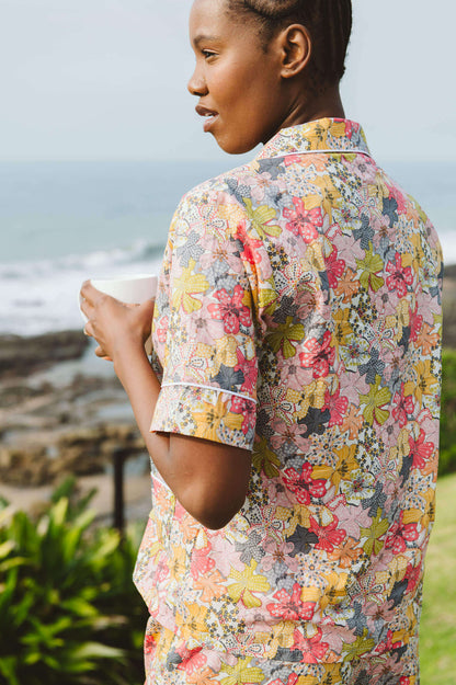 Short Seaflower PJ in Yellow