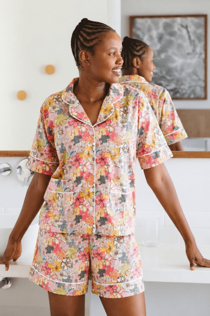 Short Seaflower PJ in Yellow