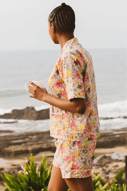 Short Seaflower PJ in Yellow