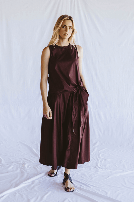Emily Wrap Skirt Chocolate