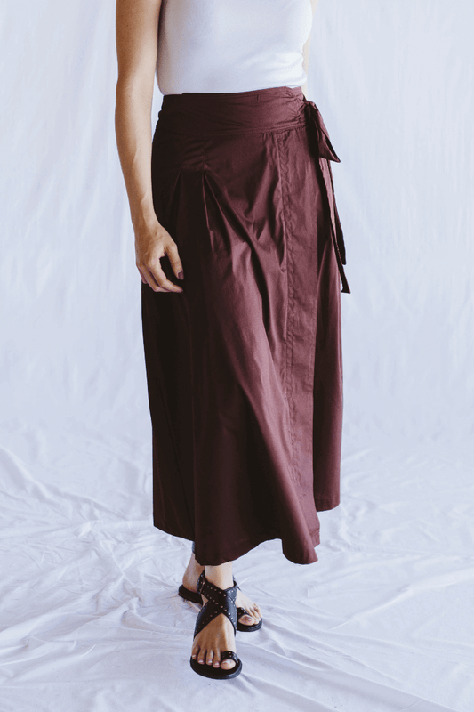 Emily Wrap Skirt Chocolate