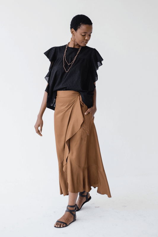 Vergara Wrap Skirt Mocca
