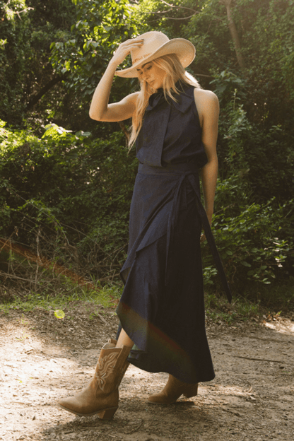 Vergara Wrap Skirt Denim