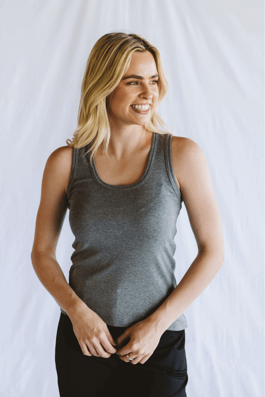 Vest Grey Low Neck
