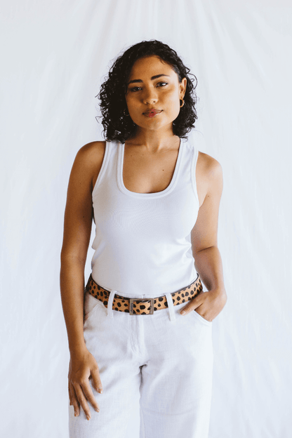 Vest White Low Neck