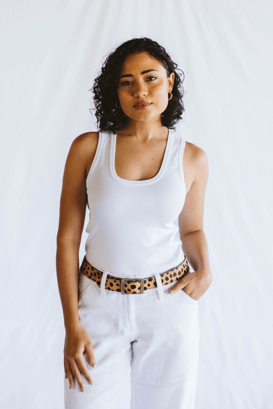Vest White Low Neck