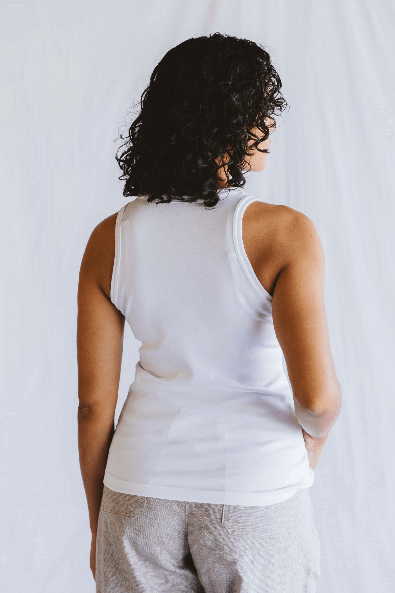 Vest White High Neck