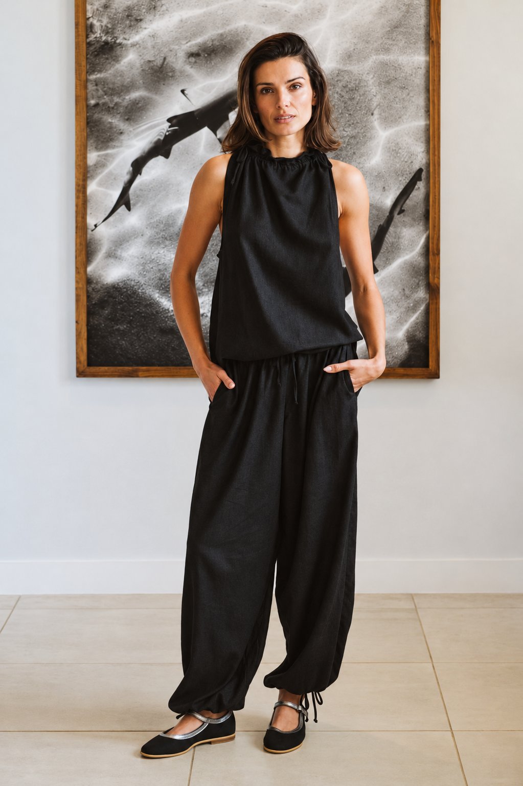 Bella Balloon Trouser in Black