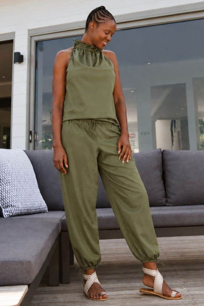 Bella Balloon Trouser in Olive