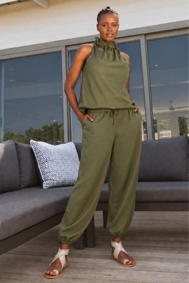 Bella Balloon Trouser in Olive