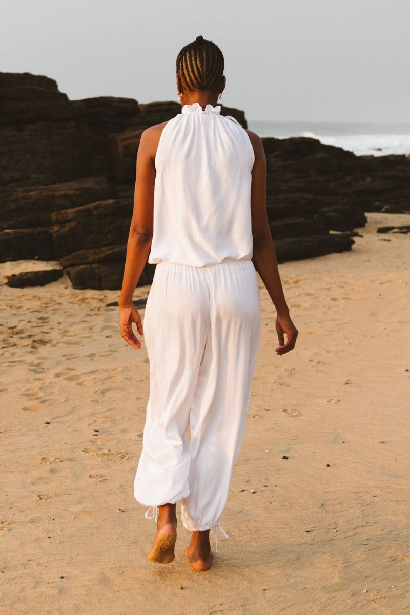 Bella Balloon Trouser in White