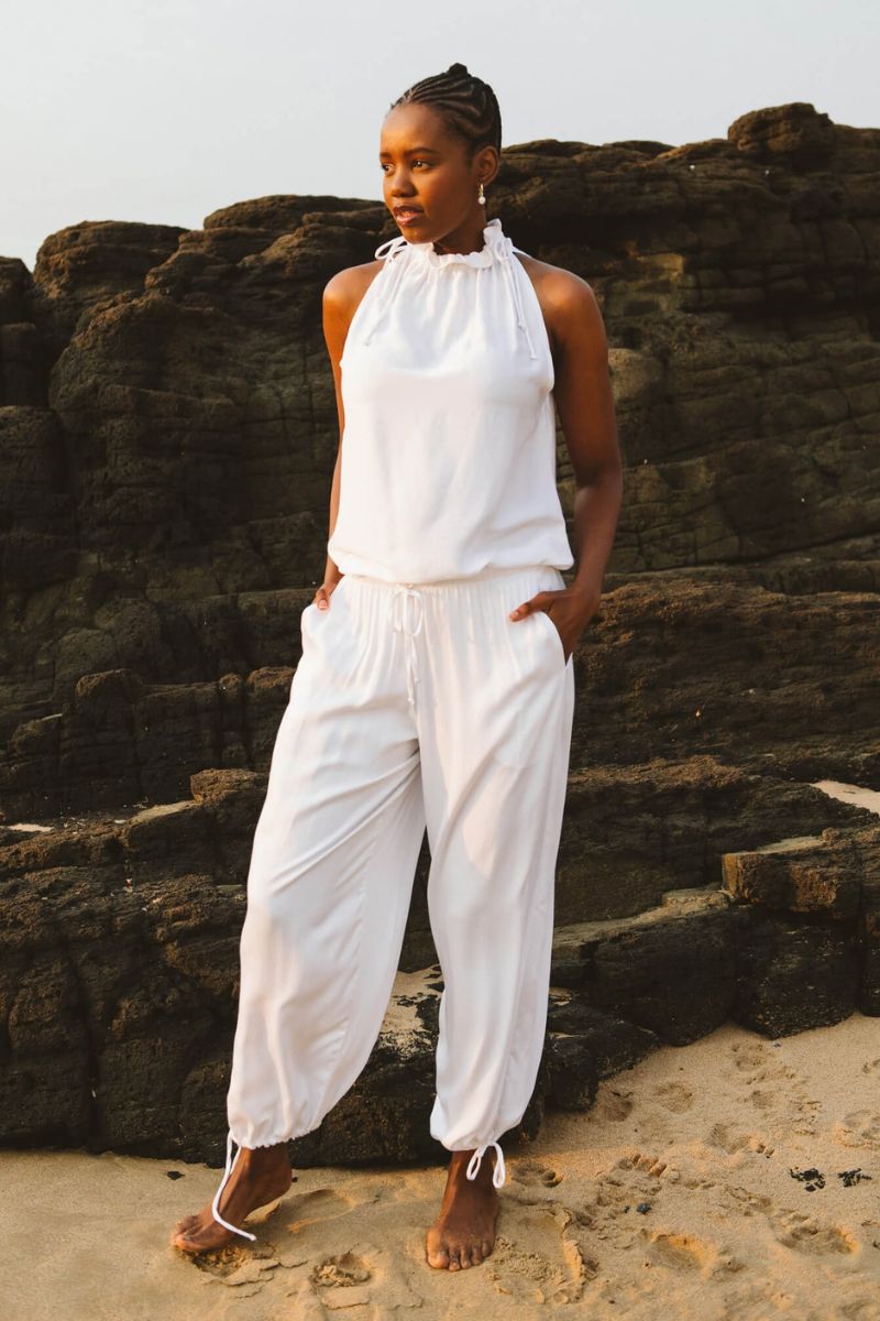 Bella Balloon Trouser in White