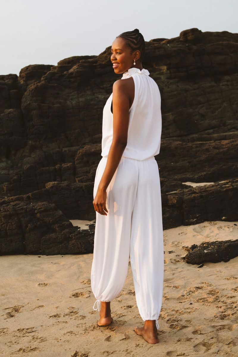 Bella Balloon Trouser in White