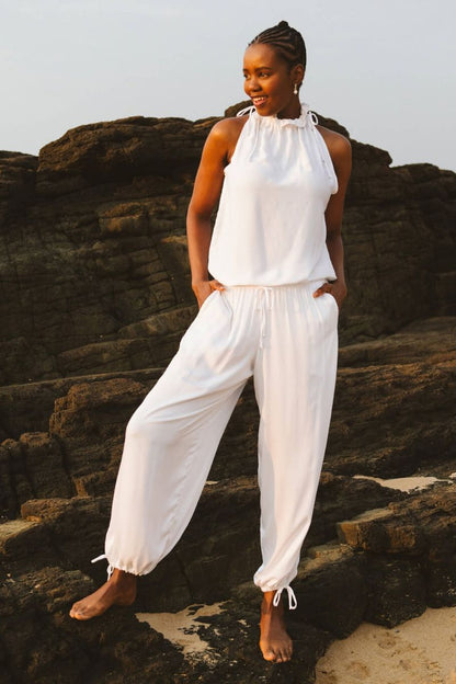 Bella Balloon Trouser in White