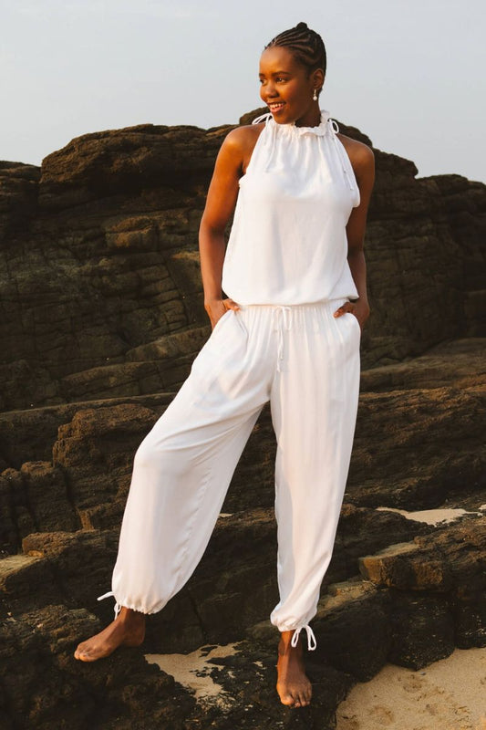 Bella Balloon Trouser in White