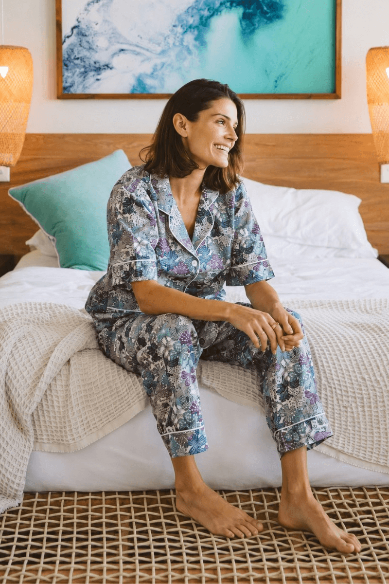 Everyday Seaflower PJ Set in Blue