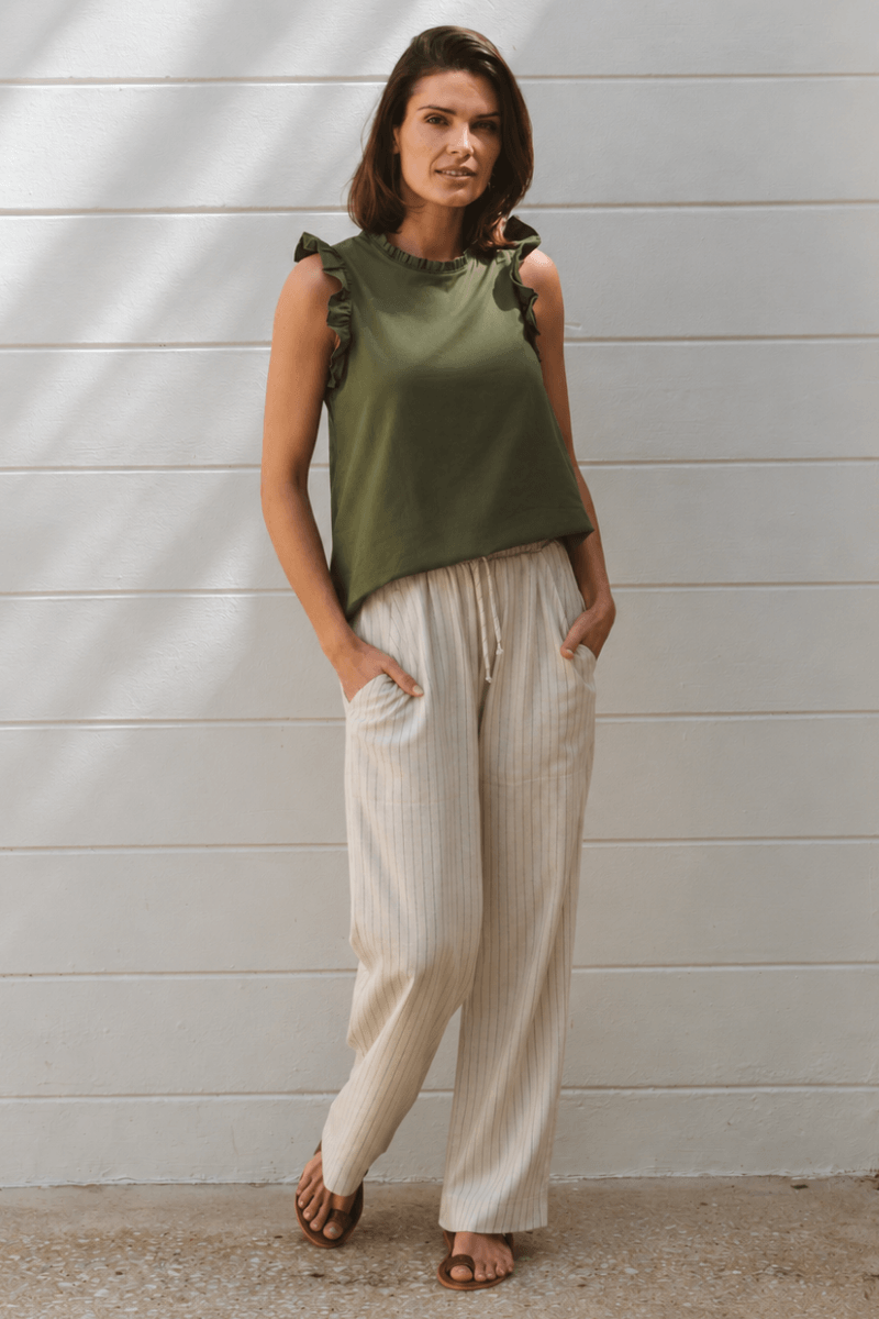 Kenna Pinstripe Trouser Natural