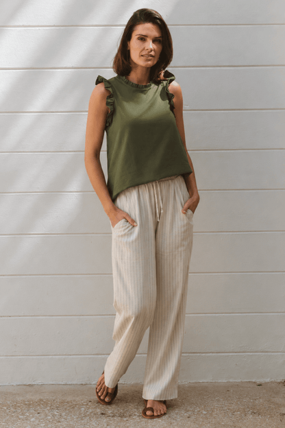 Kenna Pinstripe Trouser Natural