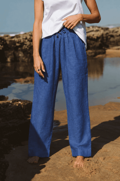 Ivy Linen Trouser Cobalt