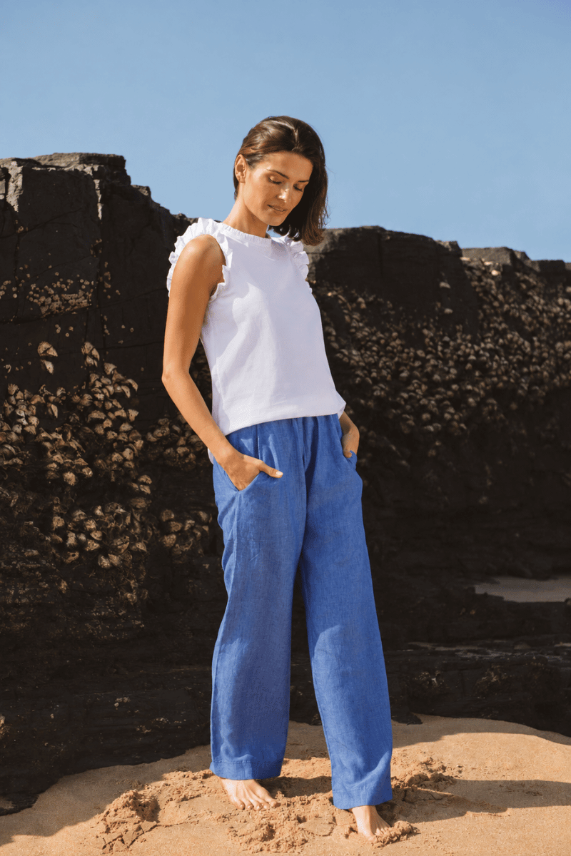 Ivy Linen Trouser Cobalt
