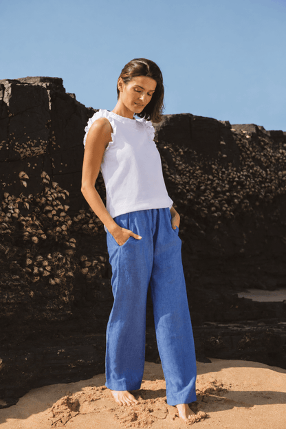 Ivy Linen Trouser Cobalt