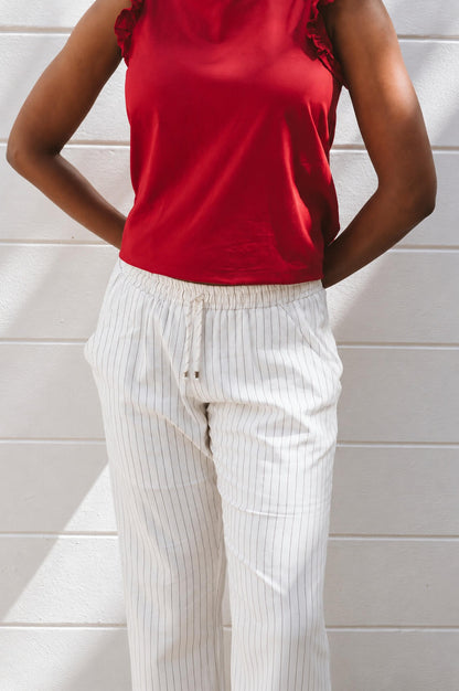 Kenna Pinstripe Trouser Ivory