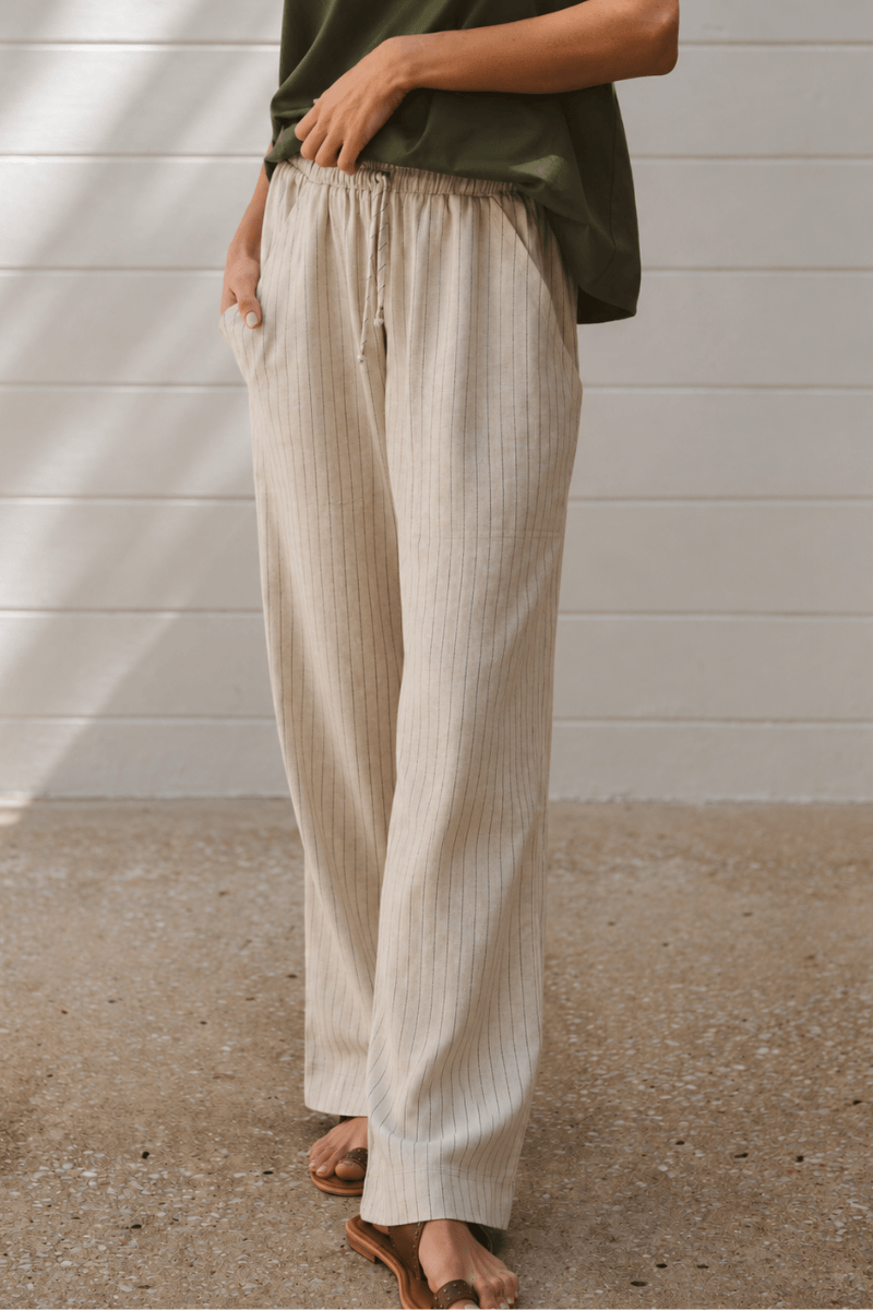 Kenna Pinstripe Trouser Natural