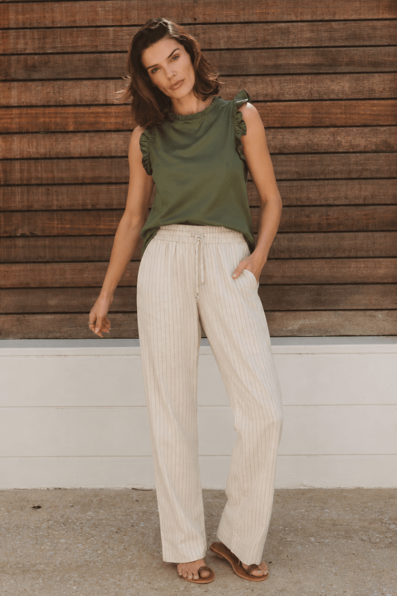 Kenna Pinstripe Trouser Natural