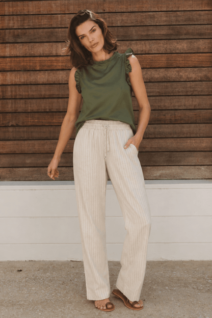Kenna Pinstripe Trouser Natural