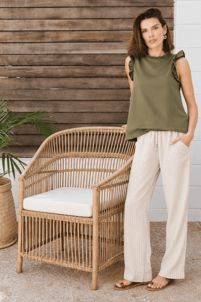 Kenna Pinstripe Trouser Natural