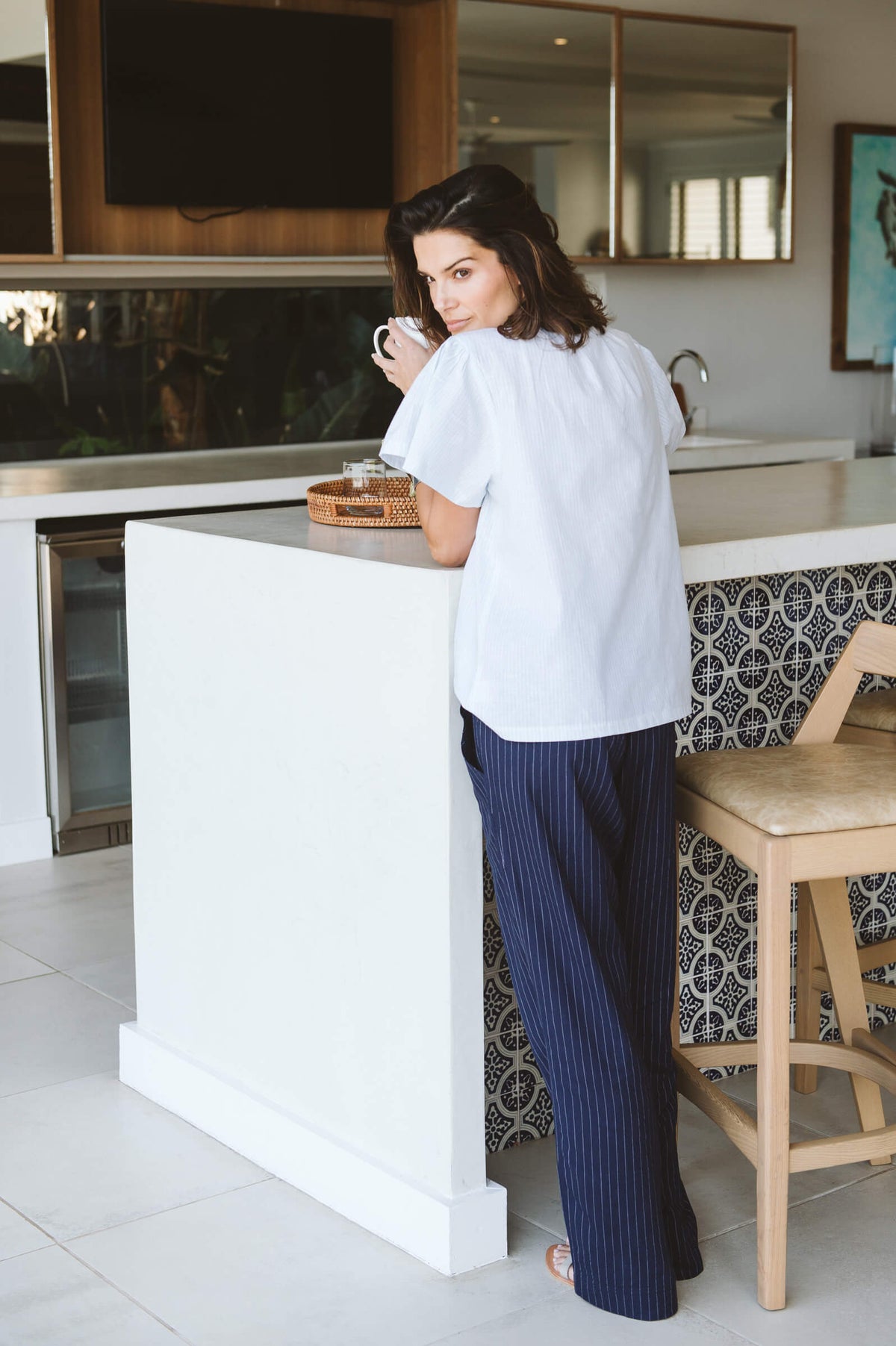Kenna Pinstripe Trouser Navy